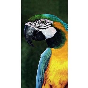 Imagem de Toalha de Praia Buettner Aveludada Arara Verde Amarelo 70x150cm