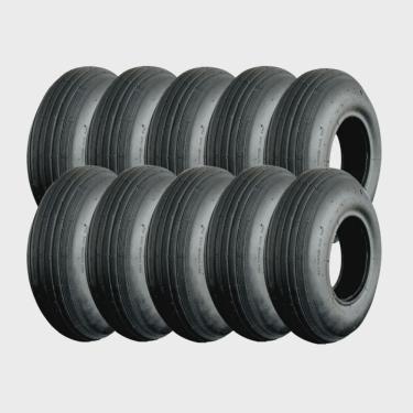 Imagem de Combo 10 Pneus Carrinho De Mão Carriola Industrial 350-6 4 Lonas Buffalo