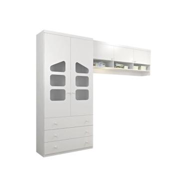 Imagem de Jogo Quarto Bebe Guarda Roupa E Ponte Aérea Eloísa Branco