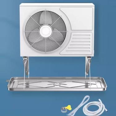 Imagem de Bandeja coletora de ar condicionado panela de drenagem de condensado, kit de drenagem Uniersal HAC/ar condicionado panela de drenagem de metal de aço inoxidável, para acessórios AC (cor: 100 x 47 cm