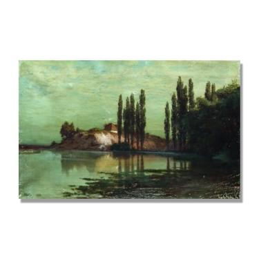 Imagem de Impressões em tela famosas. "Paisagem 22.9 cm por Lev Lagorio, Reproduções de arte clássicas, decoração de parede moderna para sala de estar escritório. 40x65cm-15.7x25.6in sem moldura