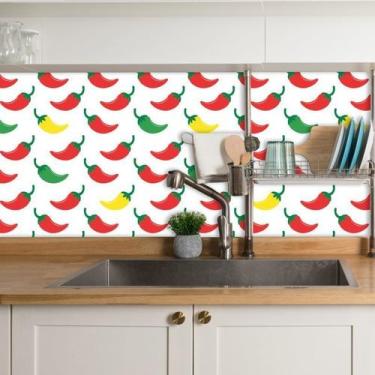 Imagem de Papel De Parede Autoadesivo Para Cozinha Pimentas - Inove Papéis de Pa
