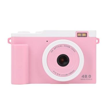 Imagem de Câmera Digital Portátil de Câmera Digital Portátil de 48MP HD 48MP Com 15x de Transferência de Wi -fi de Flash de Zoom óptico LED para Viagem (Rosa)