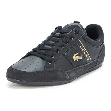 Imagem de Lacoste Tênis masculino Chaymon, Preto e dourado, 45