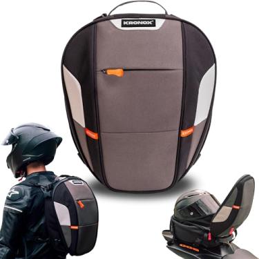 Imagem de KRONOX Bolsa Traseira Para Motocicleta – 25L Expansível Para Capacete, Bolsa Para Assento Traseiro Com Alças Para Mochila, Capa À Prova D'Água, Ajuste Universal Para Viagens E Aventuras