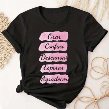 Imagem de T-shirt Feminina Moda Evangélica Camiseta de Igreja Congresso orar - l