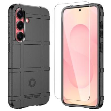 Imagem de LABILUS Rugged Shield Capa protetora tática tática de TPU à prova de quedas de 2,4 m compatível com Galaxy S25 (6,2 polegadas) - Preto escuro