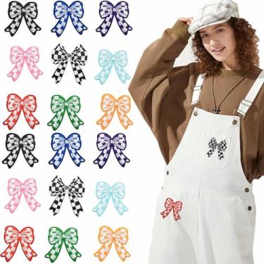 Imagem de KuuGuu 9 peças de apliques de malha de nó de laço costurado/ferro no tabuleiro de damas simplicidade moda bordado aplique decorativo para roupas, bolsas, jaquetas, jeans, brincos faça você mesmo,