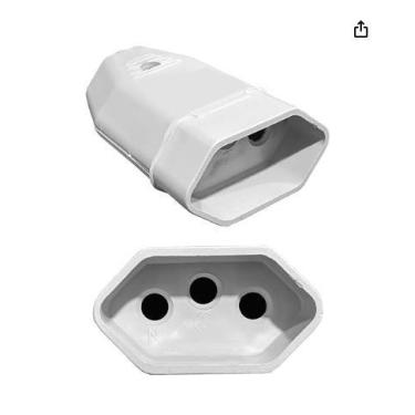 Imagem de Plugue Fêmea 20A Pino Grosso Adaptador Extensão 2p t Bivolt REF: 2046C