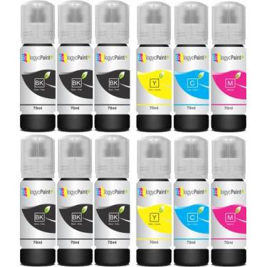 Imagem de Kit 12 Tintas Para impressoras Epson  544 l3150  L3110 L3250 L3150 com