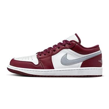 Imagem de Tênis masculino Air Jordan 1 Low 553558 136 Branco/Branco-Branco, Cerejeira Vermelho/Cimento Cinza, 9