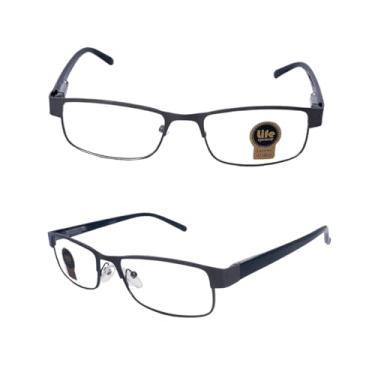 Imagem de Armação Óculos Grau Metalico Cinza Para Leitura Perto (1.75)