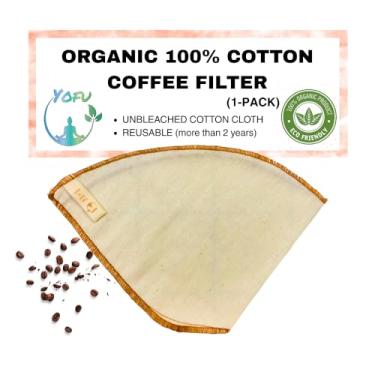 Imagem de Filtros de café de algodão orgânico reutilizáveis (um pacote, nº: 4) – (camada única) para máquinas de café, meia de filtro de café, saco de filtro de café lavável, 100% algodão (1 pacote, nº: 4)