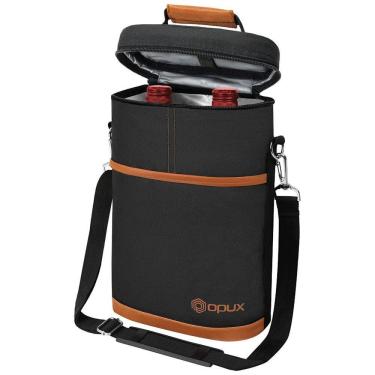 Imagem de Bolsa Térmica Para Transporte de Vinhos até 2 Garrafas, escuro, OPUX, Marrom escuro
