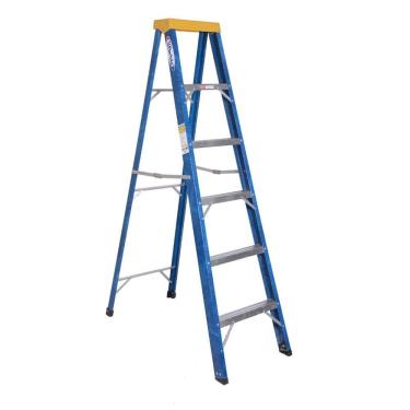 Imagem de Escada Tesoura Em Fibra Premium 1,80M 5 Degraus E Patamar Wbertolo