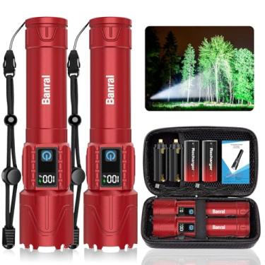 Imagem de Banral Lanternas táticas recarregáveis de alto lúmens. Luz de LED super brilhante de 5000 mAh, lanterna USB C à prova d'água portátil para casa, carro, acampamento, emergências, 5 modos, zoom (2