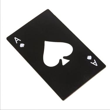 Imagem de Abridor de Garrafas Carta Baralho Ás de Espadas – Preto, Aço Inoxidável, Estilo Poker, Portátil, Presente Criativo Masculino