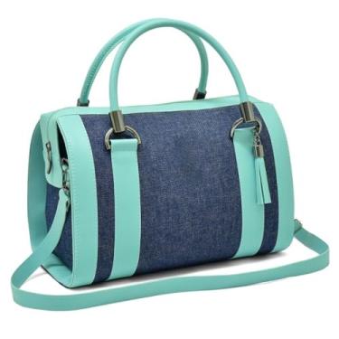 Imagem de Bolsa Feminina Alça de Mao e Transversal (VERDE COM JEANS)
