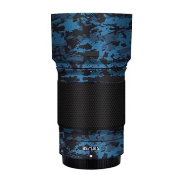 Imagem de Adesivo protetor de câmera de película de vinil para Nikon Z 85 mm F1.8S protetor acessórios de fotografia (azul cavaleiro)