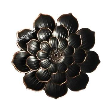 Imagem de Suporte De Incenso Em Liga De Linha Lotus Com Base De Espiral De Sânda