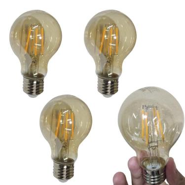 Imagem de Lampada Led 30w Multifilamento Retro Kit 4 Uni Decoraçao Iluminaçao Vintage Casa Sala Quarto Garagem Varanda