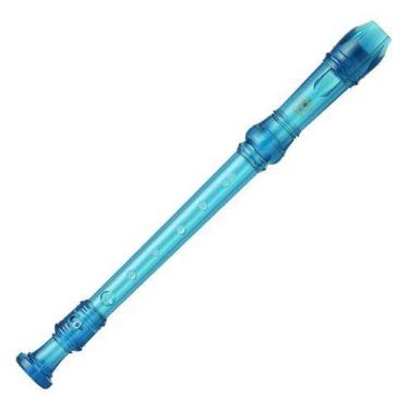 Imagem de Flauta Yamaha Doce Soprano Germânica Yrs20g Azul Translúcido, Rosa