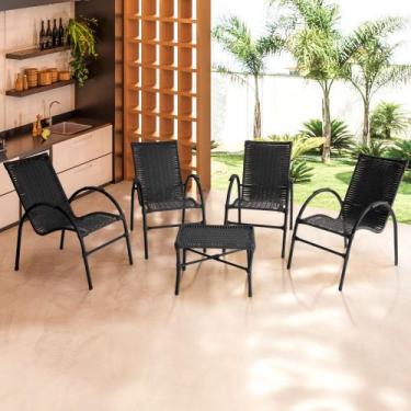 Imagem de Conjunto de Mesa de Centro e 4 Cadeiras Ônix para Área Externa - Acess