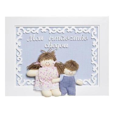 Imagem de Quadro Arabesco Com Irmãozinho Quarto Bebê - Potinho de mel