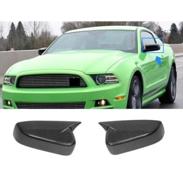 Imagem de Capa de proteção traseira para carro compatível com Mustang 2009-2014 Kit de carroceria de acabamento de capa de espelho lateral acessórios de carro (aparência de carbono)