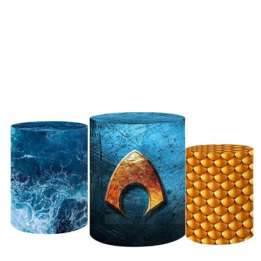 Imagem de Trio De Capas Cilindros 3D Sublimado Aquaman Fcc-098
