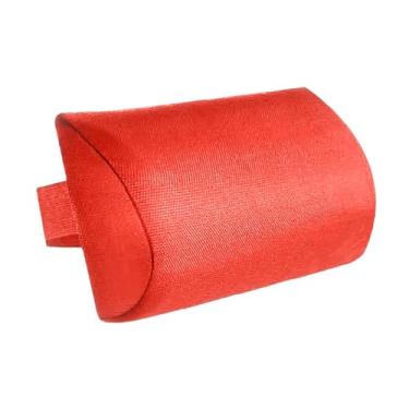 Imagem de Ioensy Almofada de encosto de cabeça reclinável, espreguiçadeira, almofada de cabeça compacta com faixa elástica para cadeiras dobráveis, poltronas de pátio, Vermelho