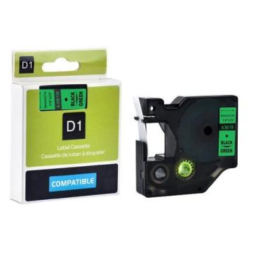 Imagem de Fita Compatível Dymo D1 43619 Verde Letra Preta 6mm - Genérica Dymo