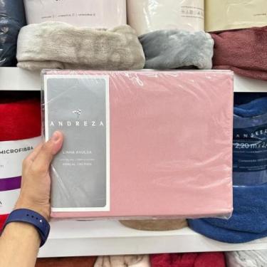 Imagem de Lençol Avulso Solteiro King C/Elástico 180 Fios Premier Andreza - ROSE