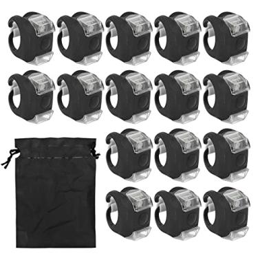 Imagem de Luzes de navegação de b LED 16pcs Bright Safe Aviso Luzes de com 3 modos Fácil instalação para bs Acessórios marinhos Silicone Metal Cr2032 Bateria (Preto)