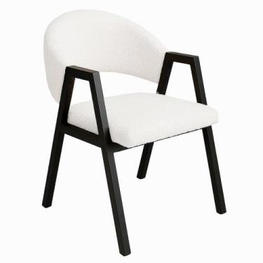 Imagem de Cadeira de Jantar Antonella Boucle Estilo Poltrona Com Pés Preto - 7 D