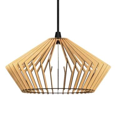 Imagem de Luminária Teto Tipo Pendente Dejavu Mdf Completa - Luminária Teto Tipo Pendente Dejavu Mdf Completa - Cor:mdf Cru