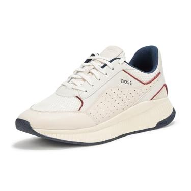 Imagem de BOSS Tênis de corrida masculino moderno com estrutura de malha, Creme de manteiga, 41