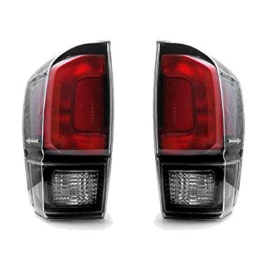 Imagem de Para Toyota Tacoma 2017 2018 Conjunto de Lentes Transparentes Traseiras Preto Bisel Par TRD Pro Style da Depo (Certificado CAPA) TO2800201, TO2801201