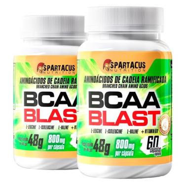 Imagem de Kit 2x BCAA Blast 60 Capsulas Aminoacidos Essenciais Enriquecido com vitamina B6 Ultra Concentrado Rapida Absorção Importado - Spartacus