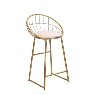 Imagem de Banqueta Moderna para balcão Paris Cor Dourada Assento Off White(Offwhite)