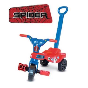 Imagem de Triciclo Motoca Infantil com Empurrador Menina ou Menino Kepler, Verme