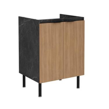 Imagem de Armário Balcão de Cozinha 60cm 2 Portas S/Tampo New York Móvel na Caix