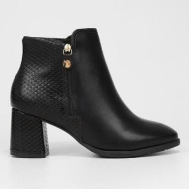 Imagem de Bota Cano Curto Modare Textura Snaker Salto Bloco Feminina-Feminino