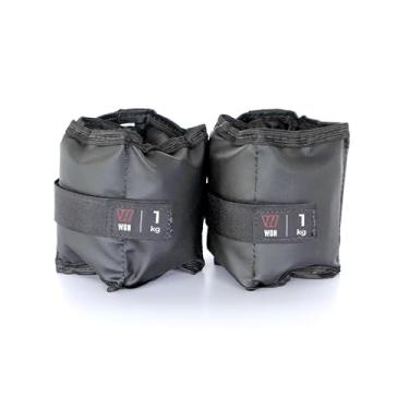 Imagem de Par Caneleira Tornozeleira de Peso 1 kg WON Preto Fitness Academia Musculação Treino