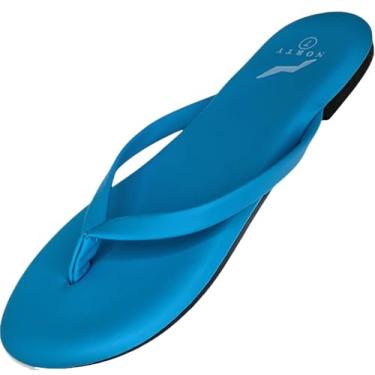 Imagem de NORTY - Sandália feminina de espuma viscoelástica – praia, piscina, chuveiro – Tamanho pequeno, Azul, 40