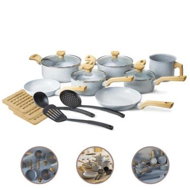 Imagem de Jogo Panelas 13 Pç 2Mm Cerâmico Antiaderente Indução-Grafite - Mimo St