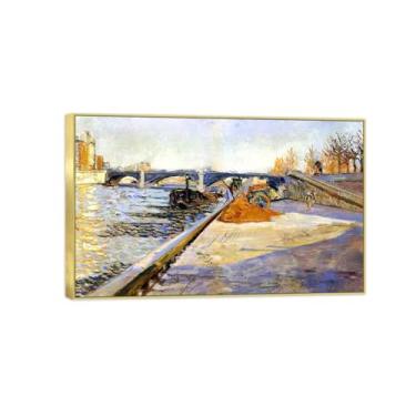 Imagem de Famosa pintura de arte de parede em tela para decoração de casa - cais - pôster e impressões douradas para sala de estar 20 x 30 cm 8 x 12 pol