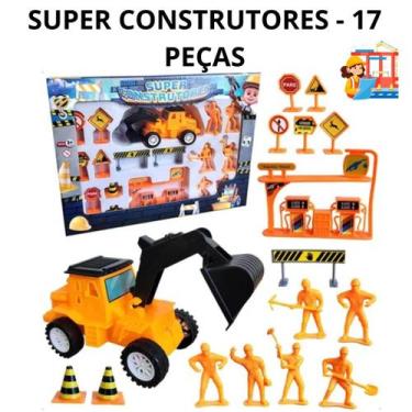 Imagem de Brinquedo Construção Trator Bonecos e Acessórios Infantil - Pica Pau