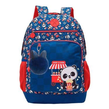 Imagem de Mochila Escolar Infantil Panda Pipoca 13781 Azul - Xeryus