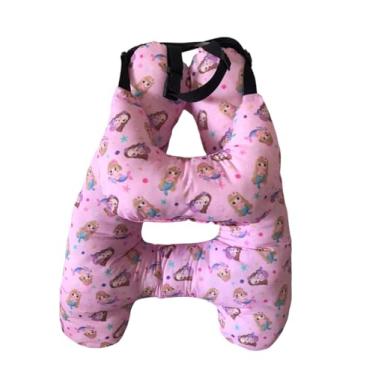 Imagem de Almofada Infantil Com Formato de H – Confortável para Viagens de Carro, com Protetor de Pescoço (Sereias)